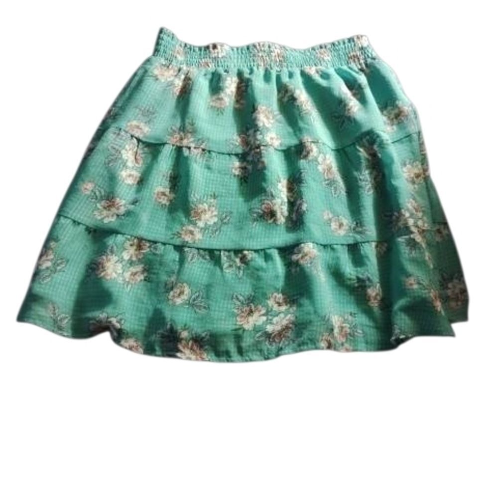 LOFT Green Tiered Mini Skirt Resort(314) Wear - Picture 5 of 5